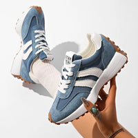 Retro Platform Women's Sneakers Summer Casual Patchwork Leather Sneakers Women's Outdoor Casual Comfort Shoes