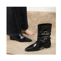 Pointed Fashion Women's Boots Retro Style Thick Heel Low Heel Medium Tube Women's Boots