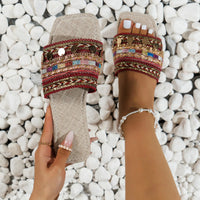 Women's Sandals Summer Flat-bottomed Retro Toe Ladies Sandals