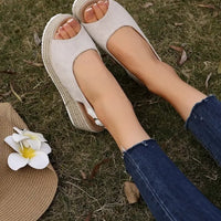 Women's Platform Sandals Summer New Large Size Fish Mouth Slope Heel Stones Pattern Shoes Thick Bottom Clog Casual Slip-On