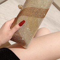 Women Clutch Glitter Sequins Evening Party Handbags Portable Gold Color Diamond Wedding Clutches Purse New Chain Shoulder Bags