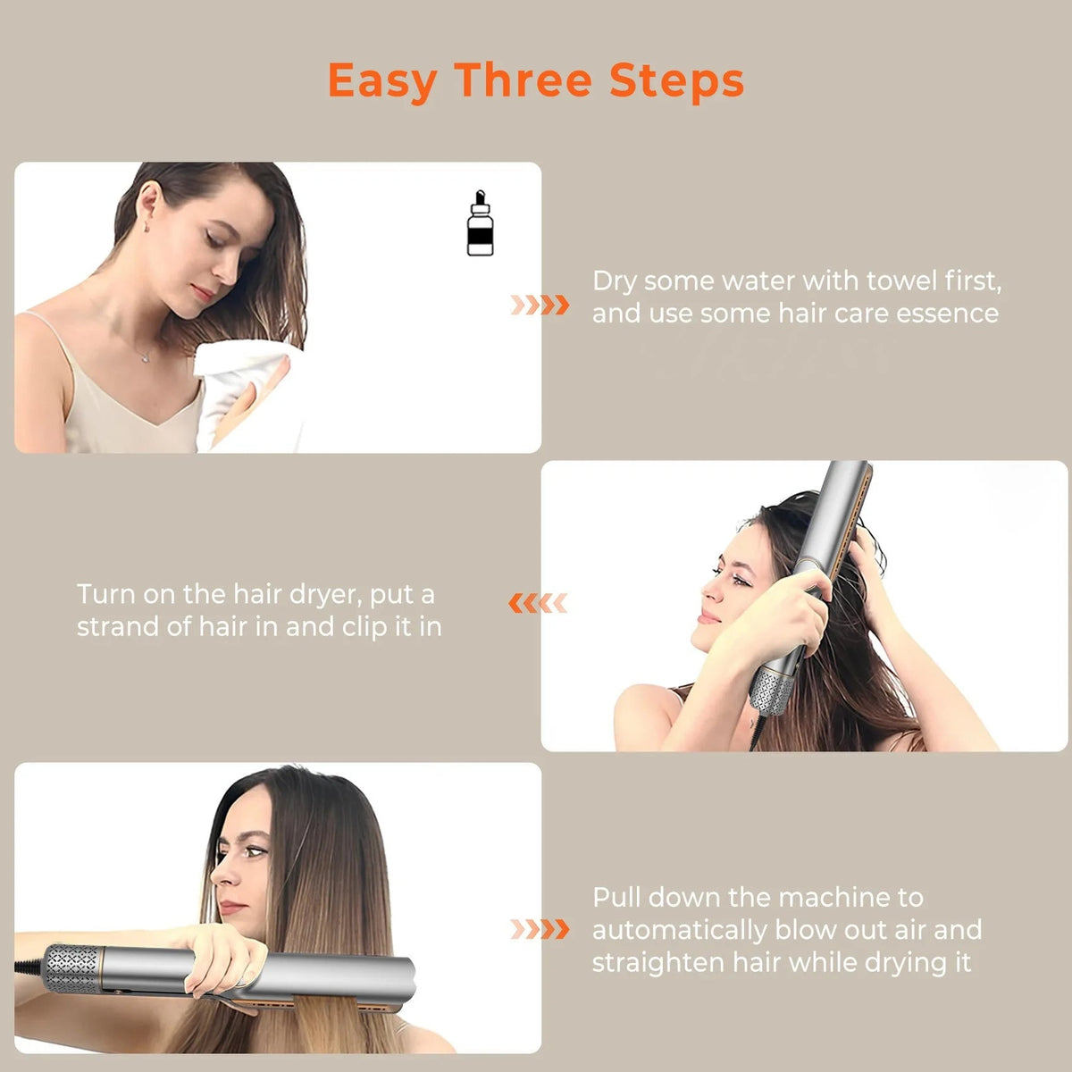 2-in-1 High Speed Ceramic Hot Airflow Hair Straightener Blow Dryer LED Display Electric Wet-to-Dry Natalia Home Fashion    Natalia Home Fashion
