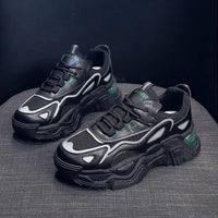 Casual Sporty Women's Shoes Fashion Versatile Thick Sole Increased Height Lightweight Breathable White Shoes