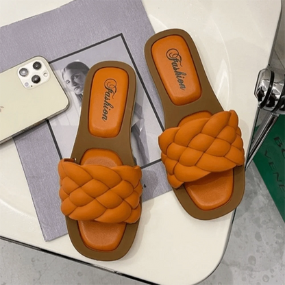 Fashionable PVC Women Slippers Anti-Slip Woven Women Flat Slippers Open Toe Women Dance Shoes Summer Season Slippers - Natalia Home Fashion