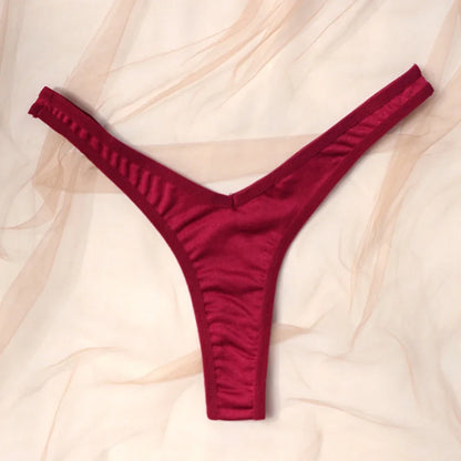 V Waist Sexy Sports Thongs Panties Women Solid Color Breathable G-string Knickers Comfort Crotch Low Waist Underwear Bikini