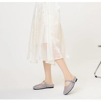 Luxury Shinny Diamond Women Mules Slippers Summer Shoes Crystal Footwear Rhinestones Slip On Brand Mary Jane Sandals Mesh Clogs