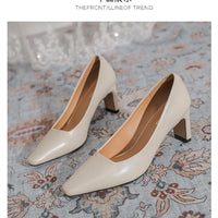 Fashion Patent Leather Women's Pumps Square Toe Stripper Elegant Party Vintage Spring Ladies Shoes