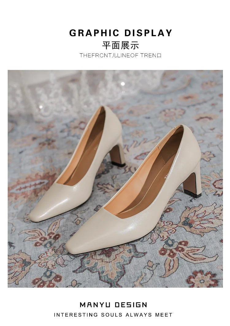 Fashion Patent Leather Women's Pumps Square Toe Stripper Elegant Party Vintage Spring Ladies Shoes