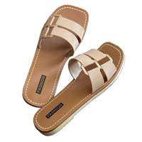 Flat Bottom Sandals Women's Outdoor Beachwear Slip-On Slippers Casual PVC Material Comfortable Flats - Natalia Home Fashion
