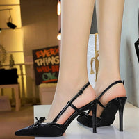 Bow Slim Heels High-End Women's Without Being Tired From Behind The Feet And Tripping Women's Singles Shoes