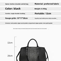 Fashionable Crocodile Pattern Tote Bag Women's Large Capacity Handbag High-End Feel Shoulder Bag Cross-Border New Model