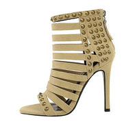 Rivet Roman Shoes, Retro Super High Heel Women's Shoes