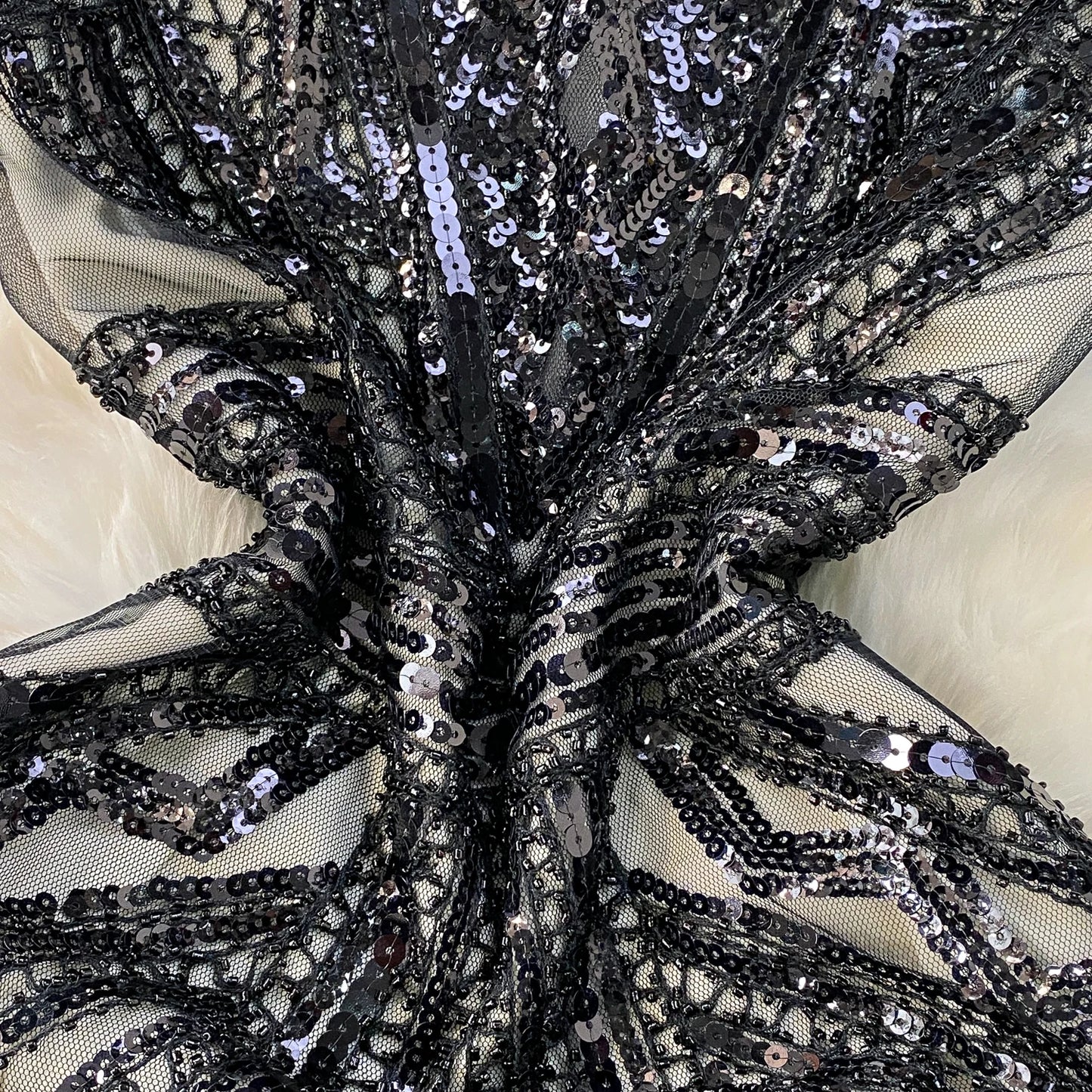 Sexy Sleeveless V-neck mesh sequin Bodycon Dress Chic Women Slim Women Slip Dress