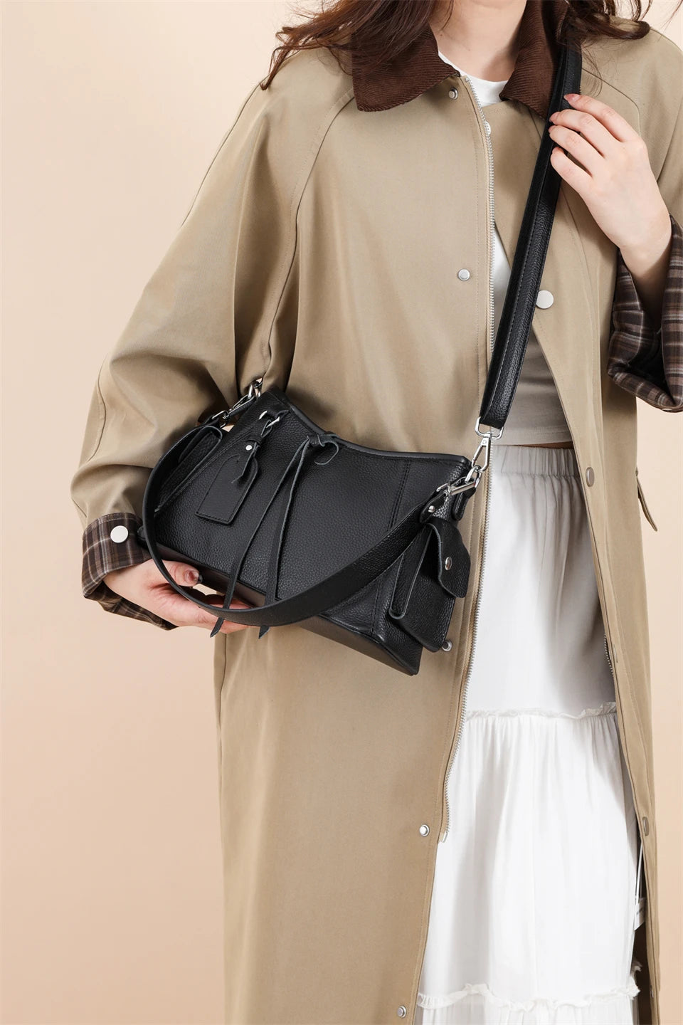 Soft Genuine Leather Crossbody Bag Women Fashion Shoulder Bag Large Capacity Handbag and Purse Ladies Cow hide Messenger Bag