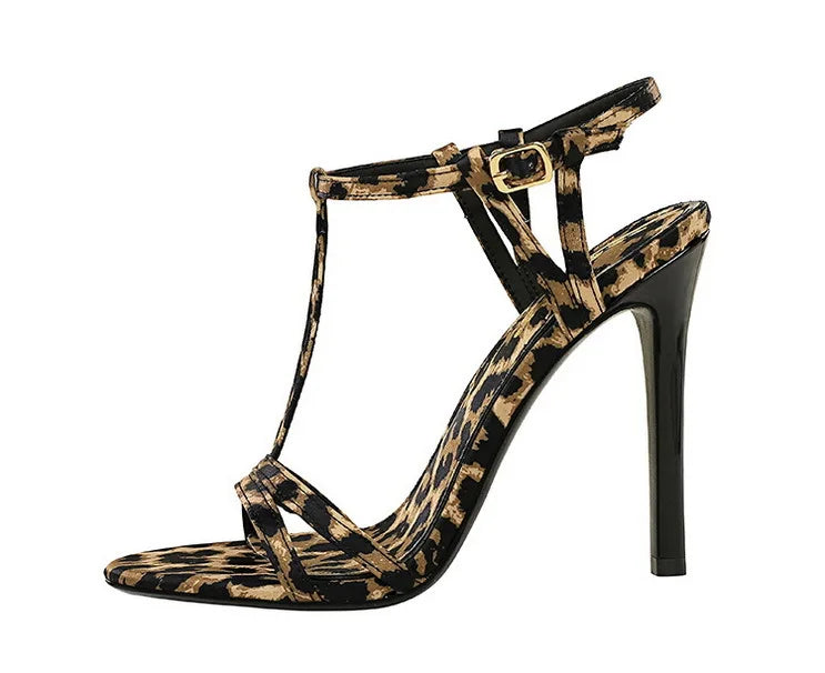 Sandals Women's T-strap Super High-heeled Open-toed Shoes, Sexy Thin-heeled Banquet Fashion Women's Shoes