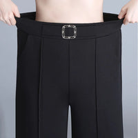 Classic Chiffon High Waist Wide Leg Pants Office Lady Loose Thin Black Trousers  New Formal Chic Pantalones De Mujer Cintura Alt Natalia Home Fashion    Natalia Home Fashion