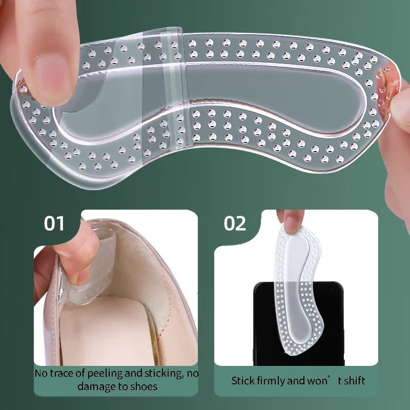 GEL Heel Protectors Women Silicone Cushion Foot Care Products Non Slip Shoe Pads for High Heels Adjustable Size Insoles