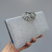 Diamond Encrusted Dinner Bag And Clutch, Square Hard Box Fully Lined With Diamonds.
