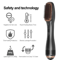 3 in 1 Hair Dryer Brush Professional 1200W Powerful Ceramic Tourmaline 3 Heat Settings One Step Hair Dryer and Styler Natalia Home Fashion    Natalia Home Fashion