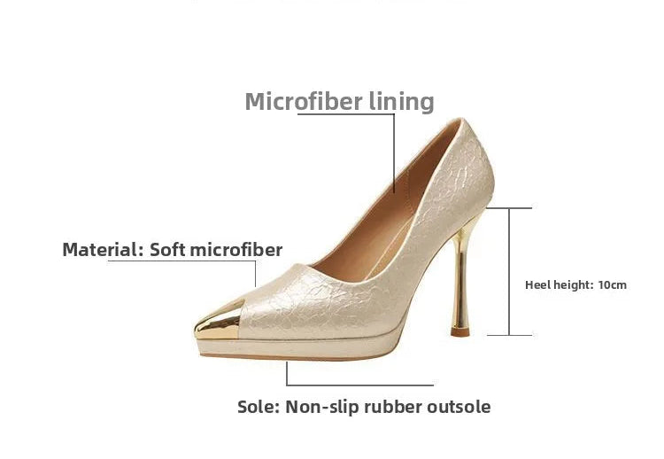 Elegant Heel Women's Shoes Party Style Comfortable Waterproof Platform Hollow out Design Fashion