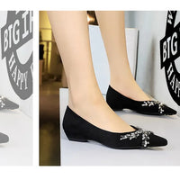 New Spring Crystal Women Mary Jane Shoes Fashion Shallow Slip on Elegant Party Dress Low Heel Shoes