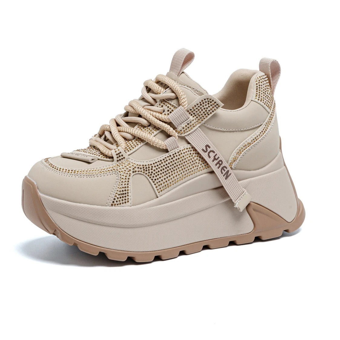 Chunky Sneakers Platform Heel Women Casual Shoes Leather Comfortable Walking Shoes Warm Fur Winter Shoes