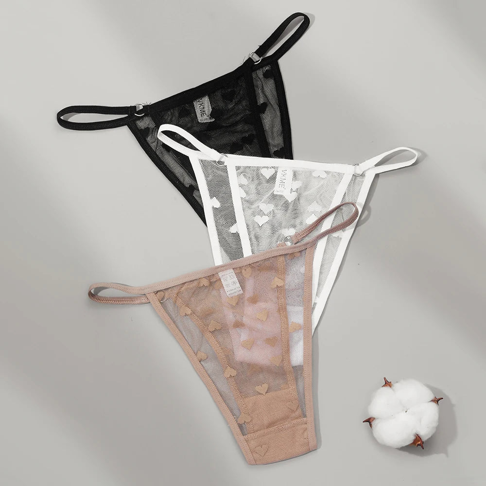 2PC Lace Thongs Panties Women Underwear Sexy Thongs Woman Low Waist Solid Underwear Seamless Female Underpants Lingerie