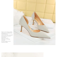 Women Medium Heels 7.5cm High Heels Lady Wedding Stiletto Low Heels Female Fetish Fashion Leather Office Party Event Shoes