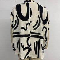 Casual Print Short Sleeve Shirt For Women V Neck Buttons Tops Summer Elegant Office Lady Ruffle Loose Shirt