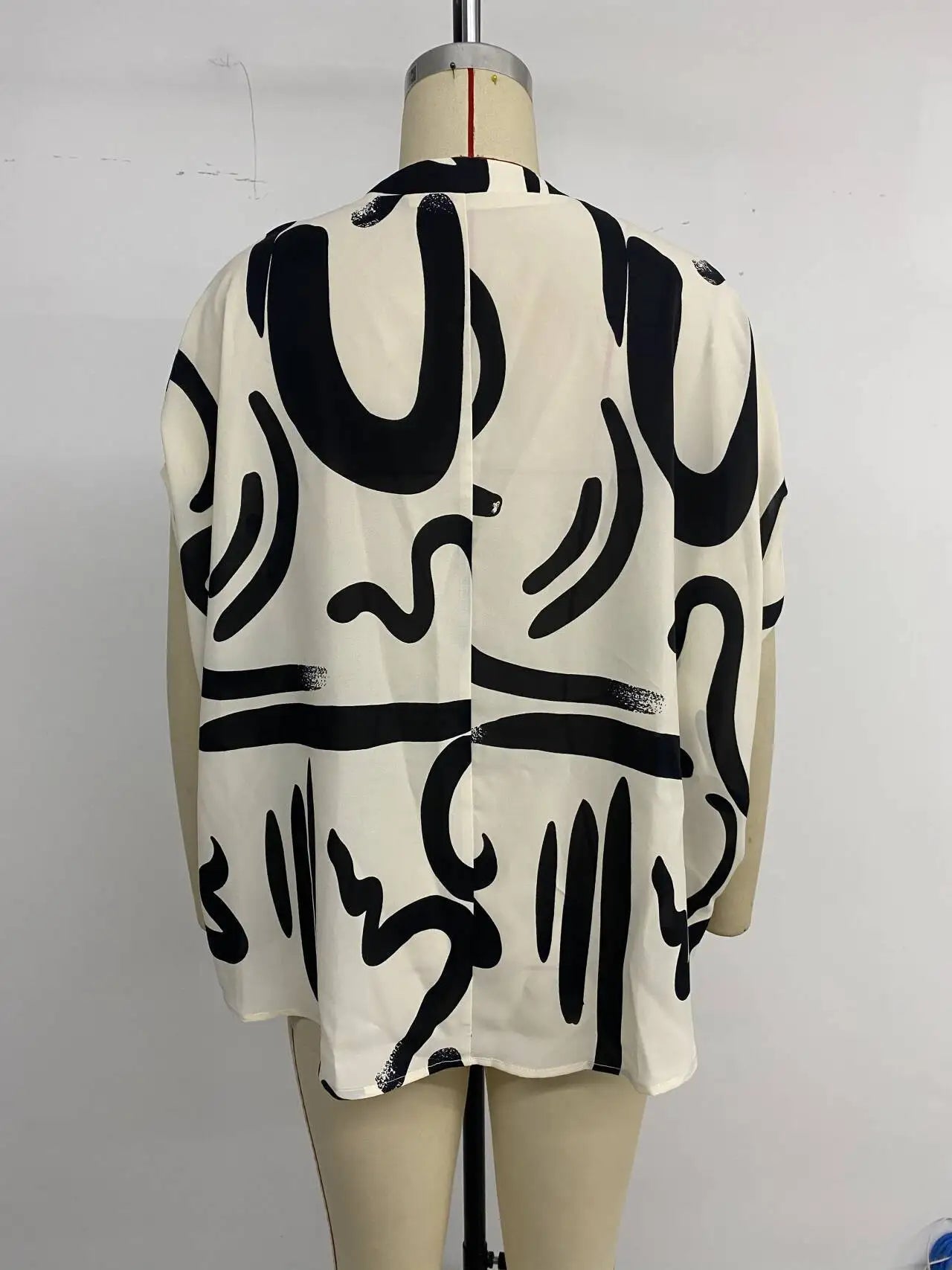 Casual Print Short Sleeve Shirt For Women V Neck Buttons Tops Summer Elegant Office Lady Ruffle Loose Shirt