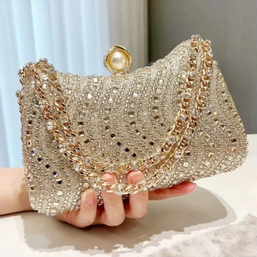 Retro Premium Rhinestone Rhinestone Diamond Inlay Bag Diamond Inlay Evening Bag Sparkling Wedding Party Bag