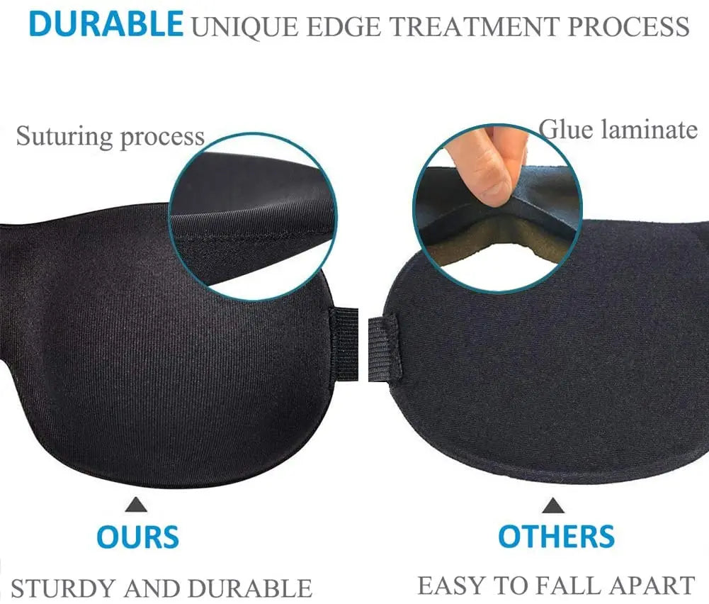 Sleep Mask 3D Contoured Blackout Eye Mask for Sleeping with Adjustable Strap Soft Night Blindfold Eye Shades for Naps