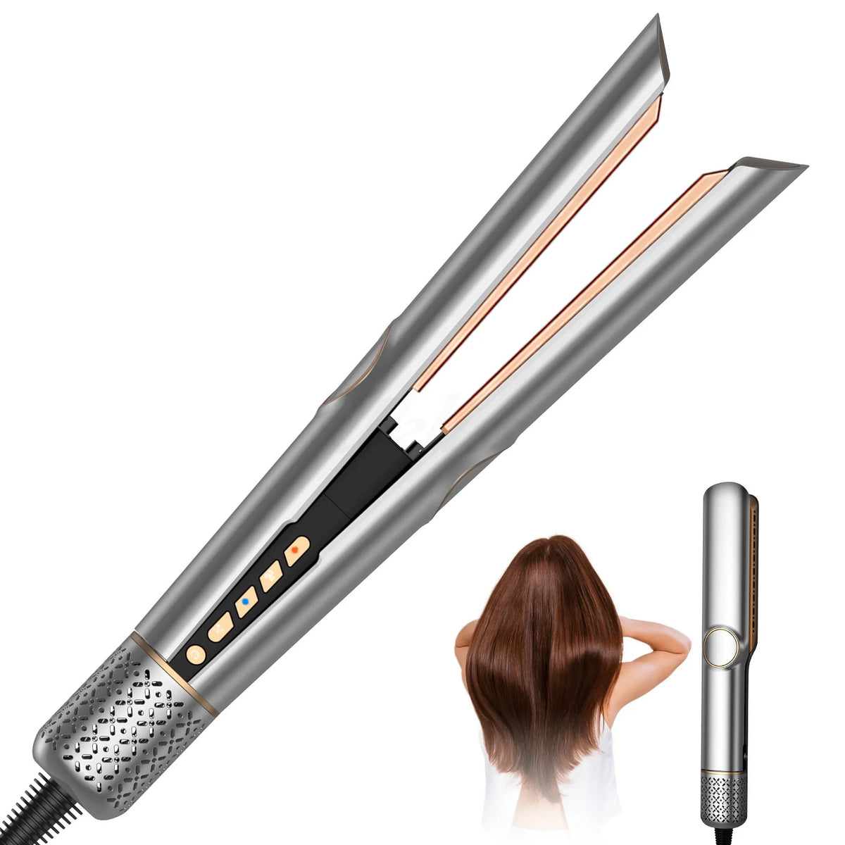 2-in-1 High Speed Ceramic Hot Airflow Hair Straightener Blow Dryer LED Display Electric Wet-to-Dry Natalia Home Fashion    Natalia Home Fashion