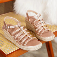 Bohemian Summer Vintage Thick Heel Woven Open Toe Roman Sandals Women's Shoes Ultra-Fibrous Quilted Roman Stilettos
