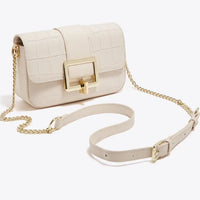 Luxury Two-Layer Cow Leather Handbag Women's Trendy Chain Crossbody Phone Bag Single Shoulder Bag Neutral Minimalist Style