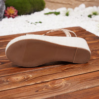 Bohemian Style Fashionable Casual Women's Sandals Platform Thick Heel round Toe Synthetic Leather