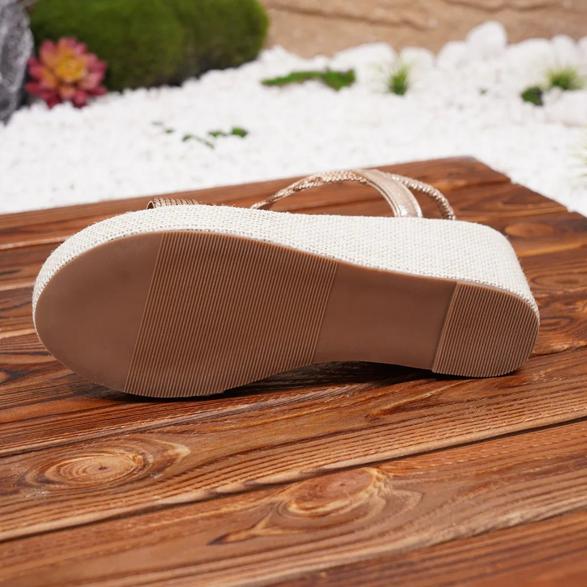 Bohemian Style Fashionable Casual Women's Sandals Platform Thick Heel round Toe Synthetic Leather