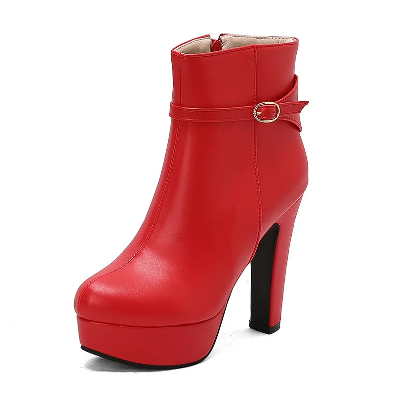 Knight Women's Boots Zip Low Tube Thick Heel Chunky High Heel Fashion Boots s Women's Shoes - Natalia Home Fashion