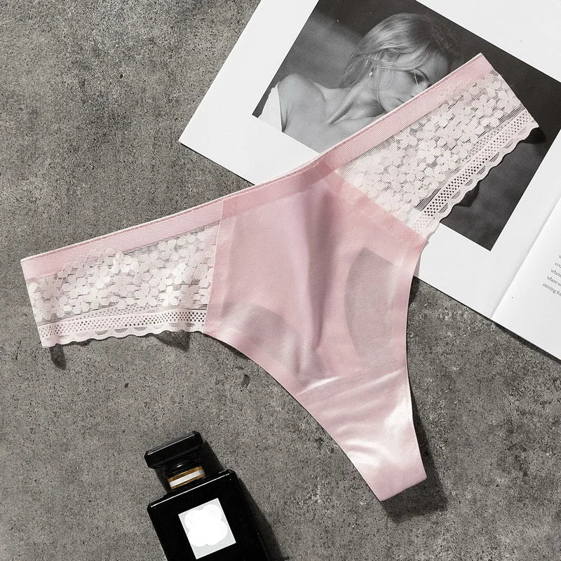 Women ruffles Underwear Invisible Seamless T Panties G-String Female Sexy Thongs Intimates Lingerie Ladies Briefs