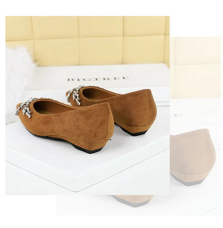 New Spring Crystal Women Mary Jane Shoes Fashion Shallow Slip on Elegant Party Dress Low Heel Shoes