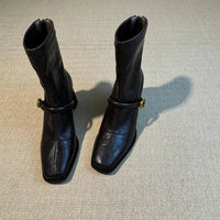 Thick Heel Elastic Slim Women Ankle Boots Fashion Square Toe Autumn Winter Ladies Elegant Mordern Short Booties