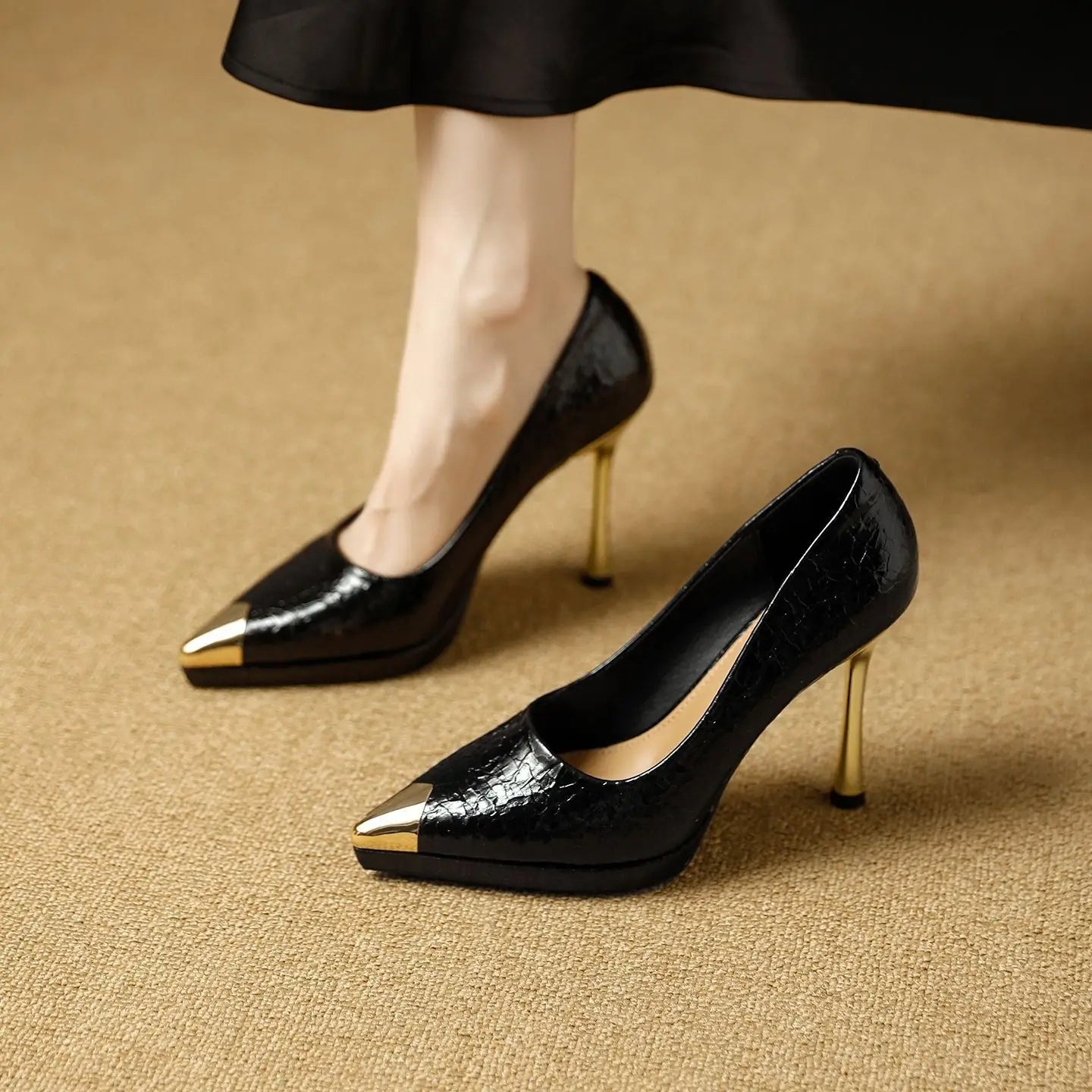 Elegant Heel Women's Shoes Party Style Comfortable Waterproof Platform Hollow out Design Fashion