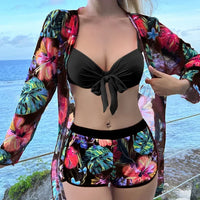 Print Separate Swimsuits Tankini Set Female Swimwear Sports Beach Wear Two-Piece Bathing Suit Pool Women Swimming Suit