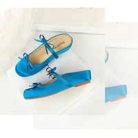 Ladies Slippers Bowknot Silks Satins Women Shoes Round Head Women Sandals Summer Shoes Women Slippers
