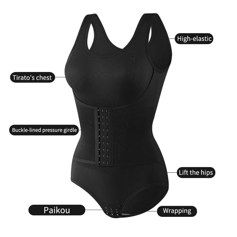 Bodysuit Shapewear Double Breasted Tummy Control Body Shaper Postpartum Slimming Woman Waist Trainer Flat Belly  Comfort Corset