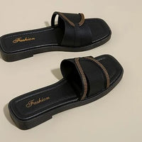Soft Sole Flat Sandals for Women Outdoor Trendy Strappy Flip Flops Summer Beach Non-Slip Casual Shoes