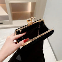 Ladies Velvet Box Dinner Bag Sparkly Rhinestone Decoration Banquet Bag Clutch Evening Dress Bag Party