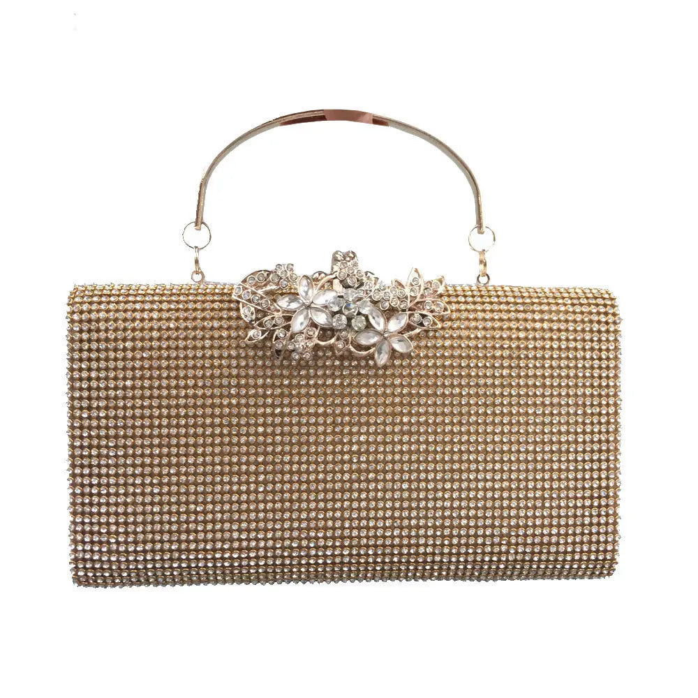 Diamond Encrusted Dinner Bag And Clutch, Square Hard Box Fully Lined With Diamonds.