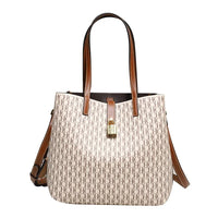 Premium Versatile Leather Crossbody Bag Ladies Large Capacity Daily Commuter Tote Bag Letter Print Design Ladies Fashio