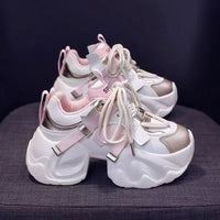Chunky Sneakers Women Block Style 8cm Platform Lightweight & Versatile Casual Sports